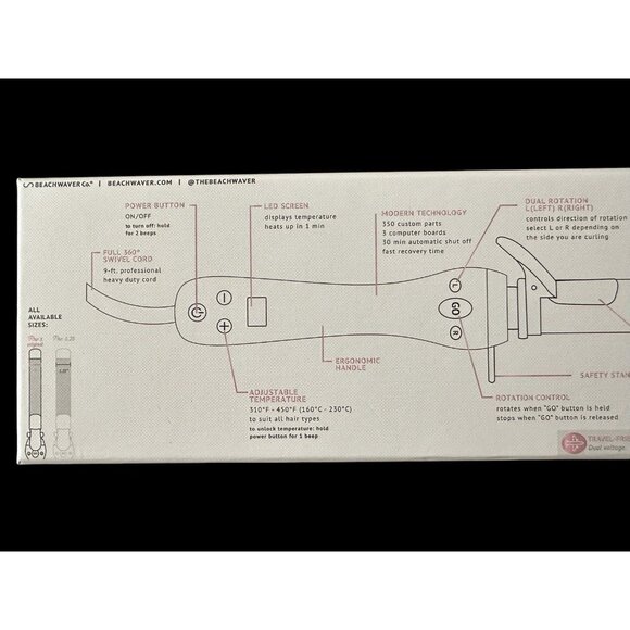 New Beachwaver Pro 1” Rotating Curling Iron $225 retail - Picture 6 of 7